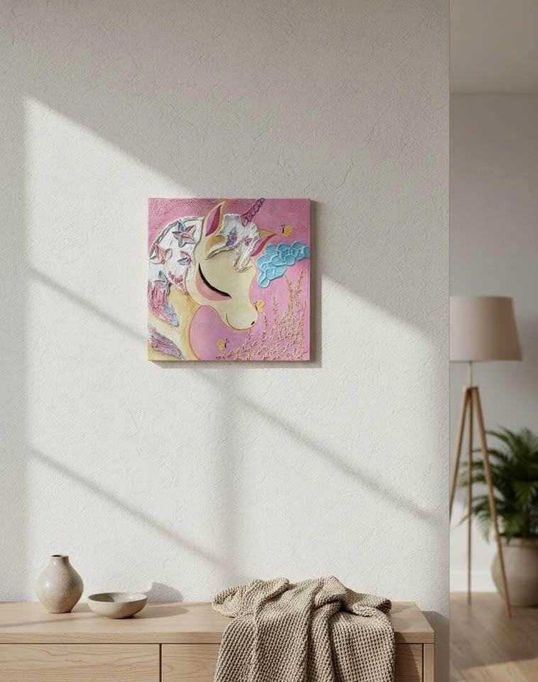 Love for Unicorn Original textured wall art