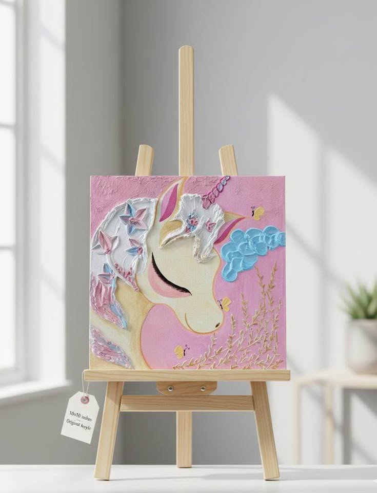 Love for Unicorn Original textured wall art