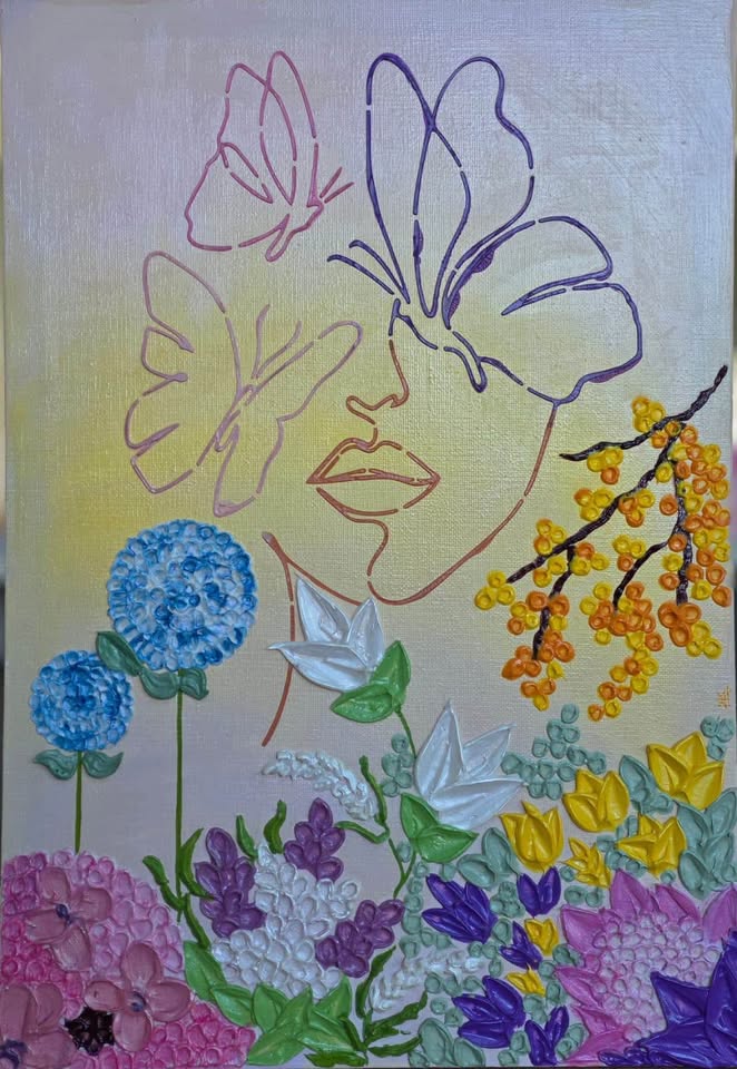 Bloom Within - Handmade Texture ART - 30X40 cm