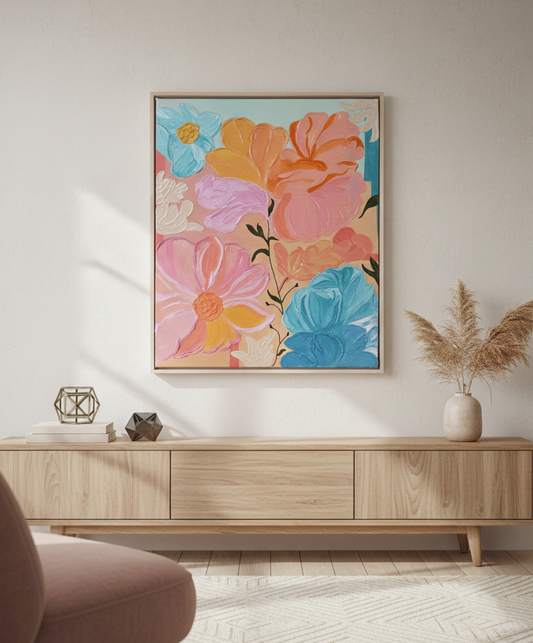 Bloom Rush - Handmade Texture ART - 30X40 cm