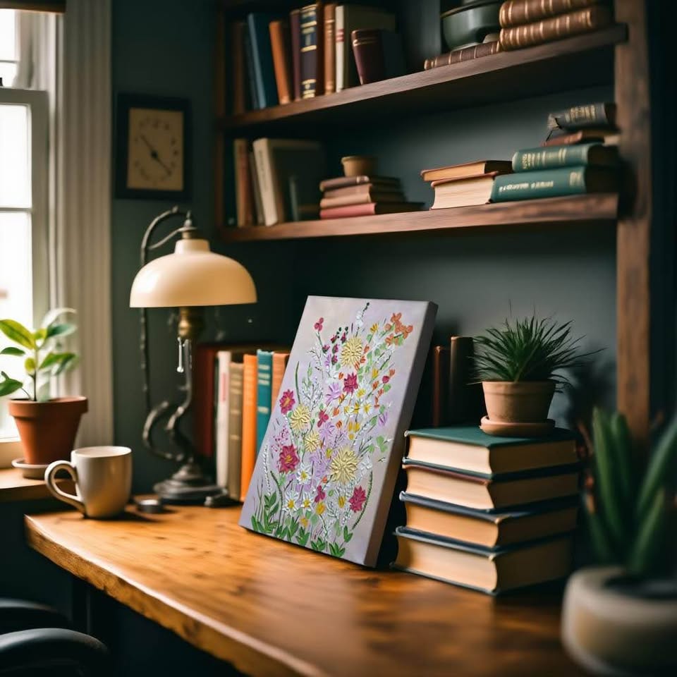 The Gentle Garden - Handmade Texture ART - 30X40 cm