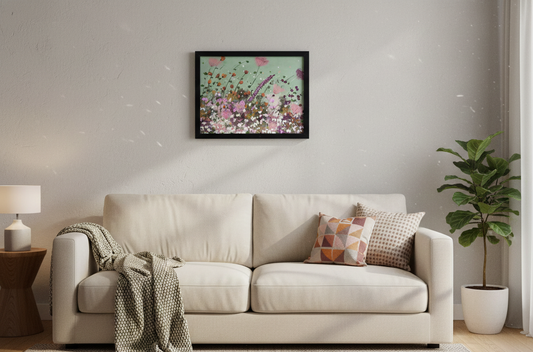 Whispering Wildflowers - Handmade Texture ART - 30X40 cm