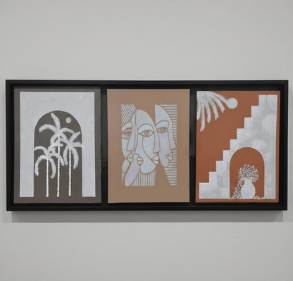 Tomar Ghore Handmade textured art world/ bohemian art/ unique style- 30X90 cm