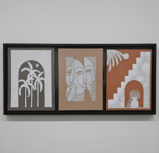 Tomar Ghore Handmade textured art world/ bohemian art/ unique style- 30X90 cm