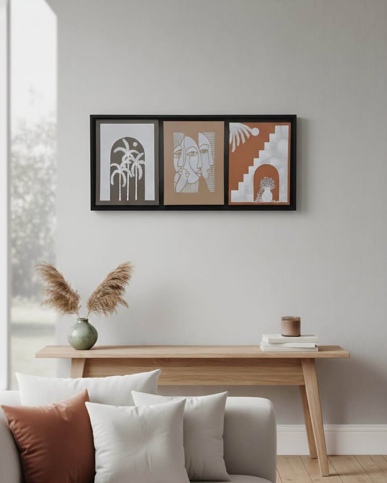 Tomar Ghore Handmade textured art world/ bohemian art/ unique style- 30X90 cm