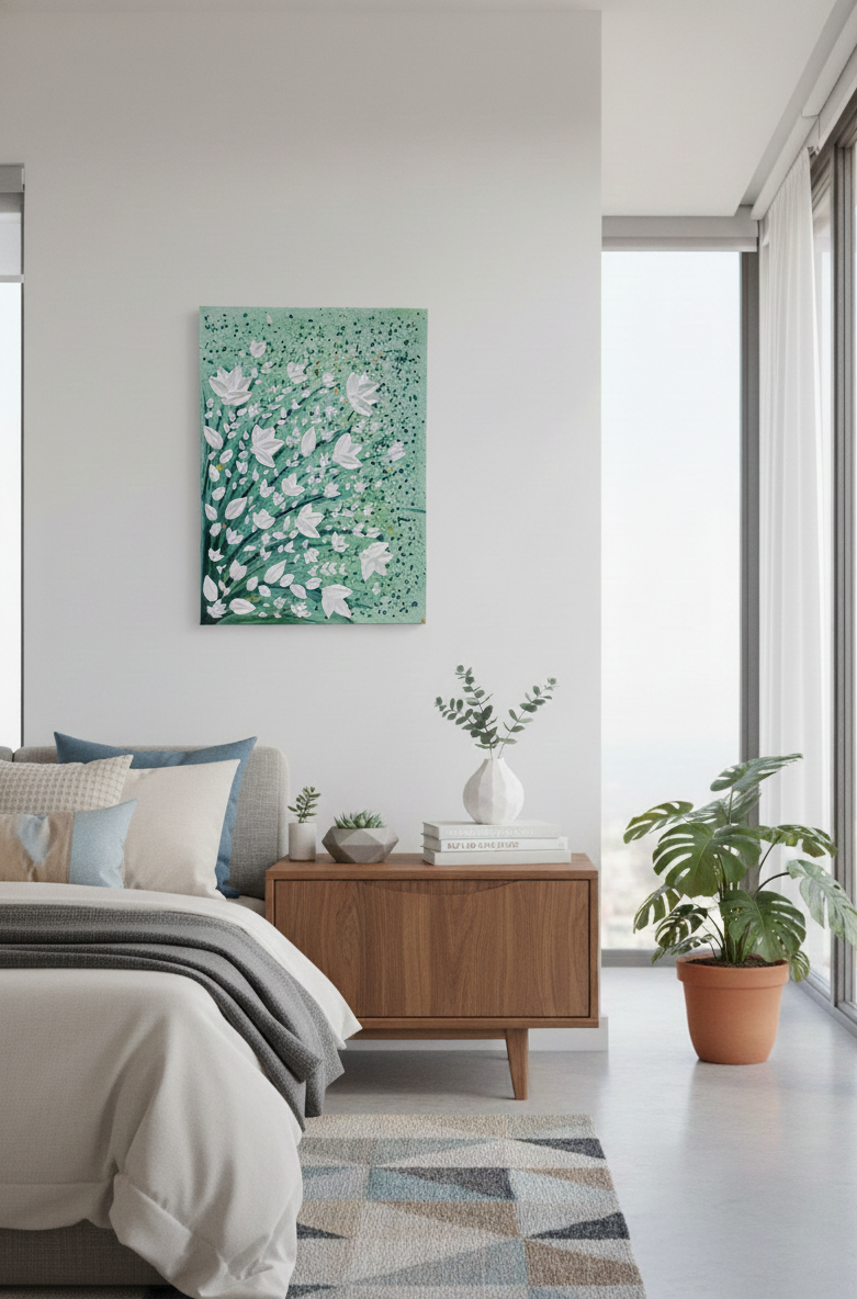 Wild Bloom – High-Texture Modern Floral Original - 30x40 cm