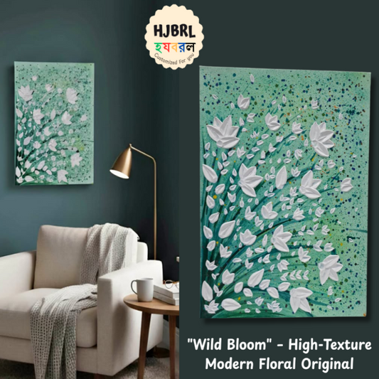 Wild Bloom – High-Texture Modern Floral Original - 30x40 cm