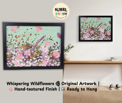 Whispering Wildflowers - Handmade Texture ART - 30X40 cm