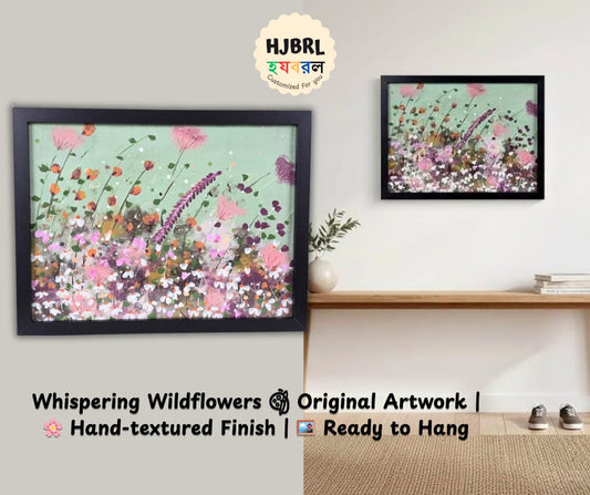 Whispering Wildflowers - Handmade Texture ART - 30X40 cm